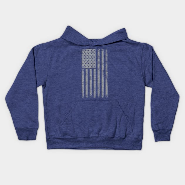 Distressed US Flag for American Patriot Kids Hoodie by Keleonie